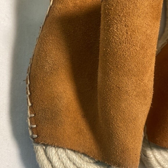 Gap espadrille brown ankle strap 6 wedge summer sandal open toe shoe brown - Picture 8 of 12